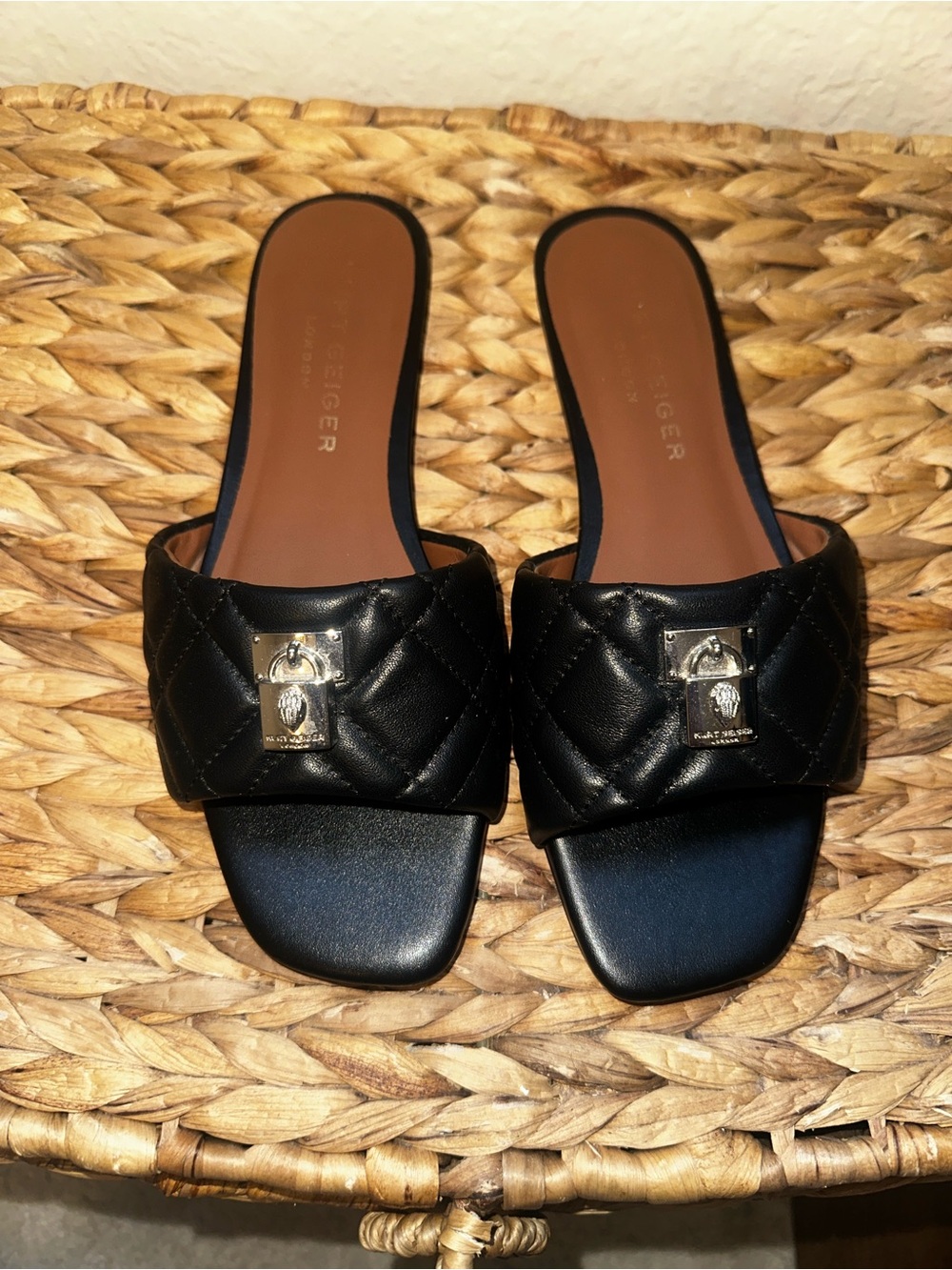Kurt Geiger Quilted Leather Slide Sandals